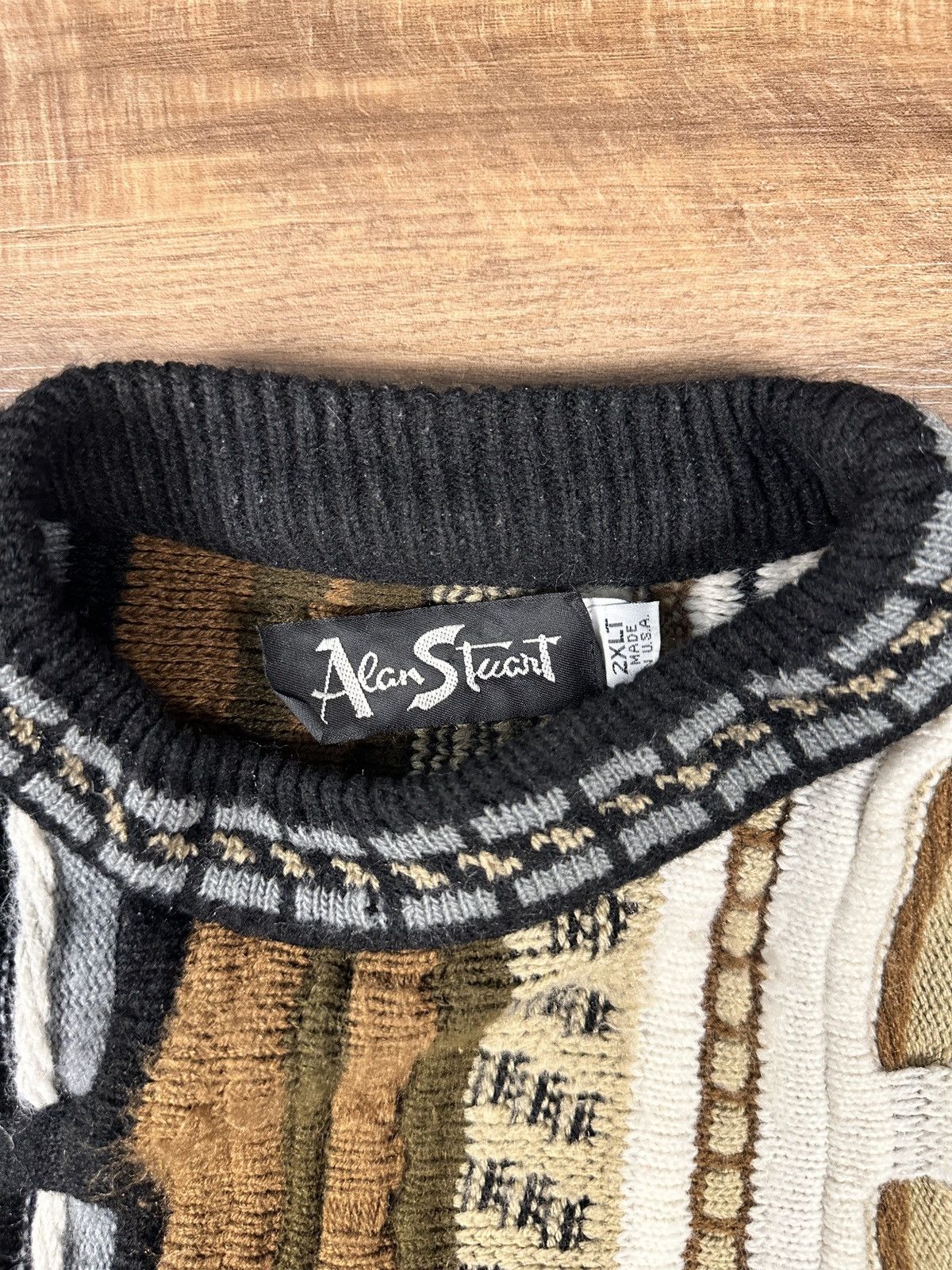 Coogi × Vintage Alan Stewart Size XXL Tall Coogi Style 90s Sweatshirt Brown Size US XXL / EU 58 / 5 - 4 Thumbnail