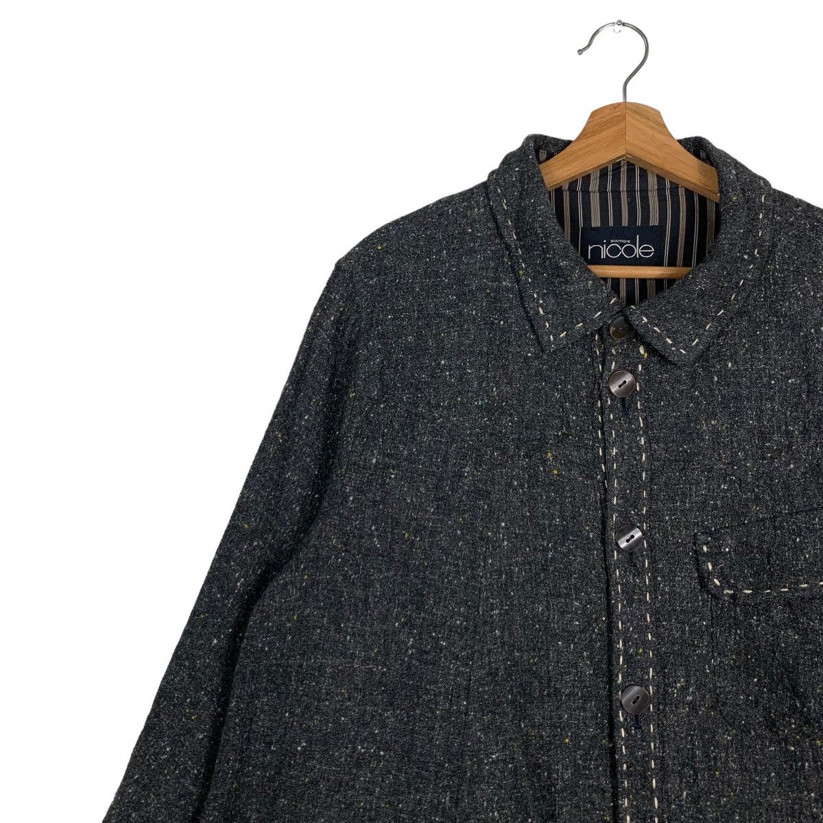 Japanese Brand NICOLE BOUTIQUE Wool Button Jacket #0015-C1 Size US L / EU 52-54 / 3 - 7 Thumbnail