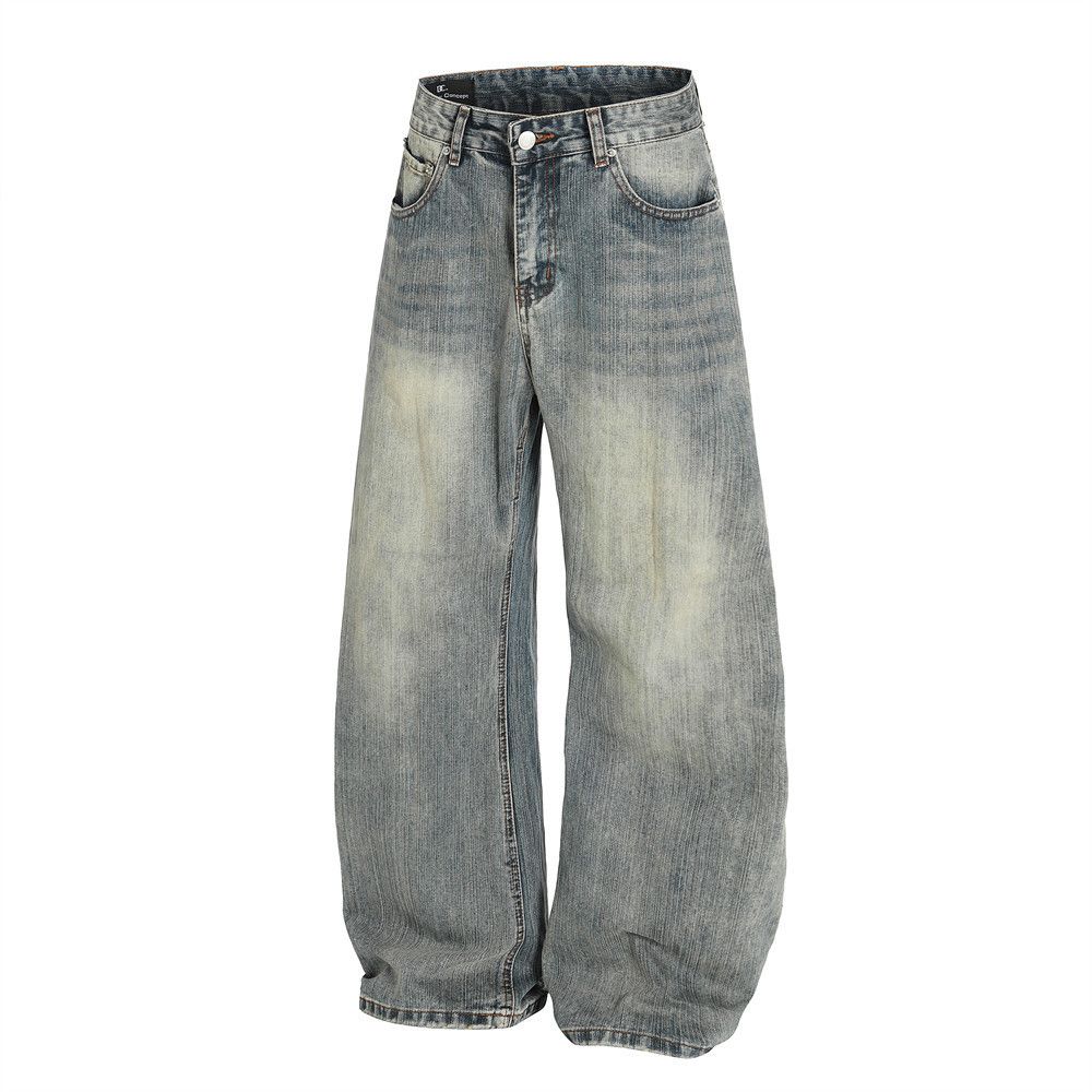 Japanese Brand × Jean Heavy washed loose wide-leg distressed scimitar jeans Size US 32 / EU 48 - 2 Thumbnail