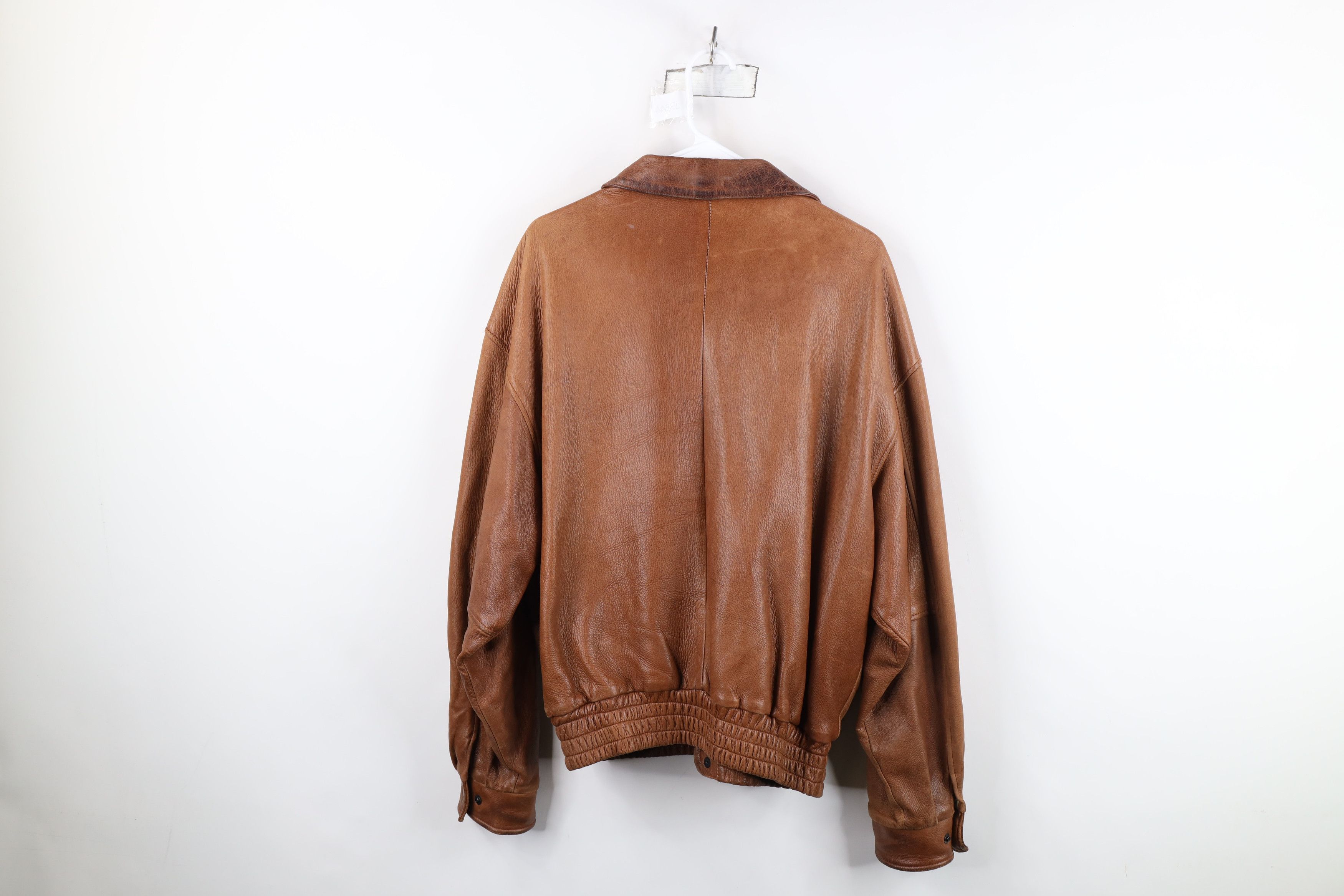 Vintage Vintage 70s Streetwear Wool Lined Leather Bomber Jacket USA Size US L / EU 52-54 / 3 - 14 Thumbnail