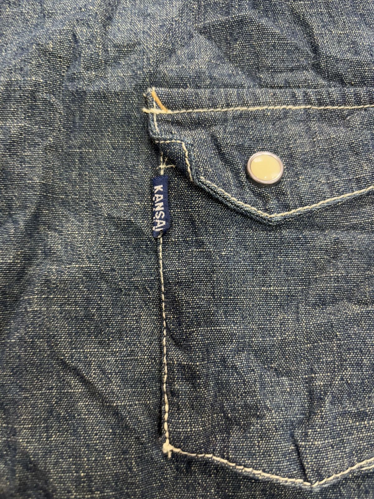Japanese Brand × Kansai Yamamoto × Vintage Vintage Kansai Yamamoto denim shirt Workwear Size US L / EU 52-54 / 3 - 4 Thumbnail