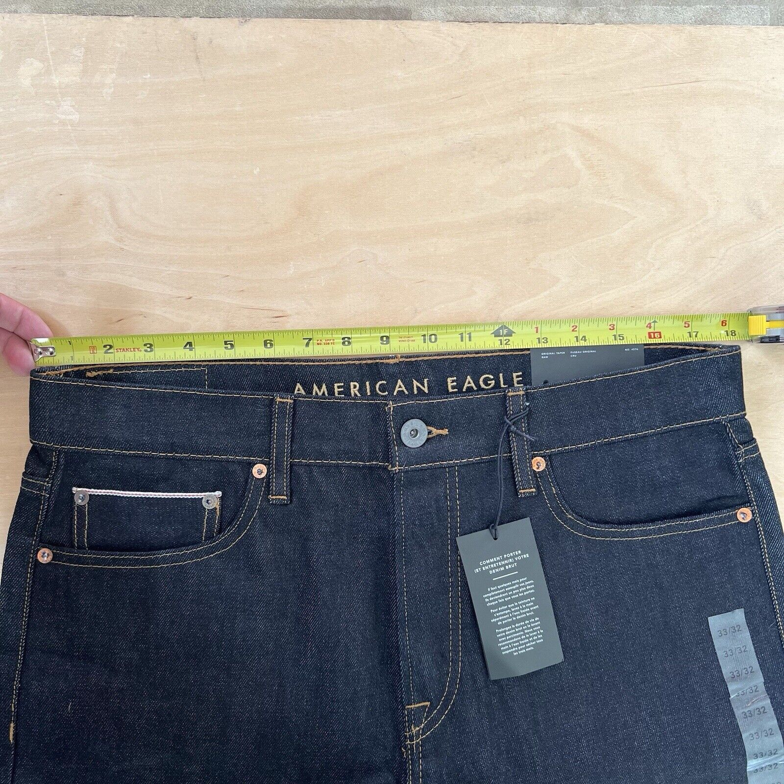 American Eagle Outfitters American Eagle Selvedge Jeans 35 Blue Dark Wash Indigo Size US 36 / EU 52 - 7 Thumbnail