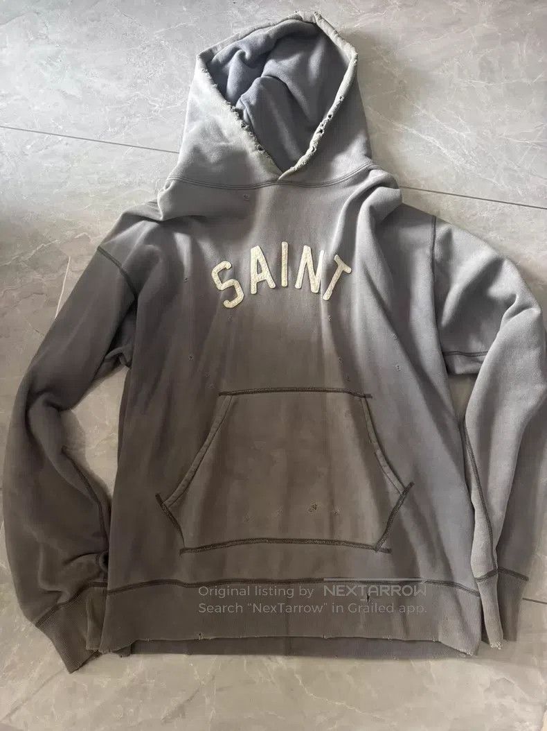 Saint Michael Saint Michael Washed blue worn-out sweatshirt Size US XL / EU 56 / 4 - 1 Thumbnail
