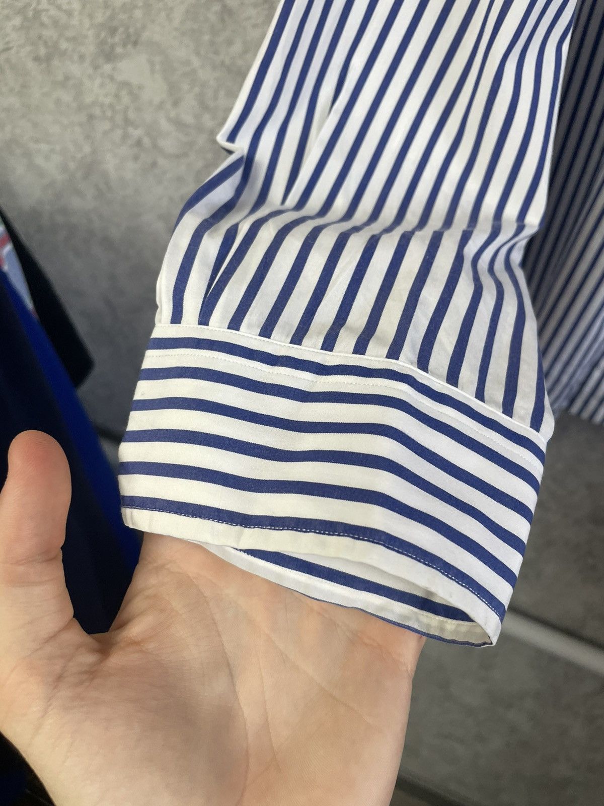 Polo Ralph Lauren Polo Ralph Lauren Striped White/Blue Basic Long Sleeve Shirt Size US XL / EU 56 / 4 - 13 Thumbnail