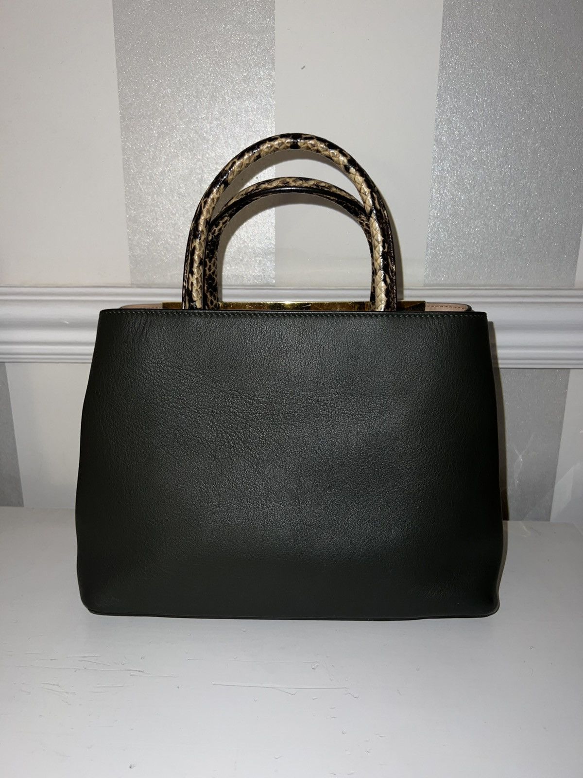 Fendi Fendi 2Jours Green Leather, Snakeskin Handle Limited Edition Size ONE SIZE - 3 Thumbnail