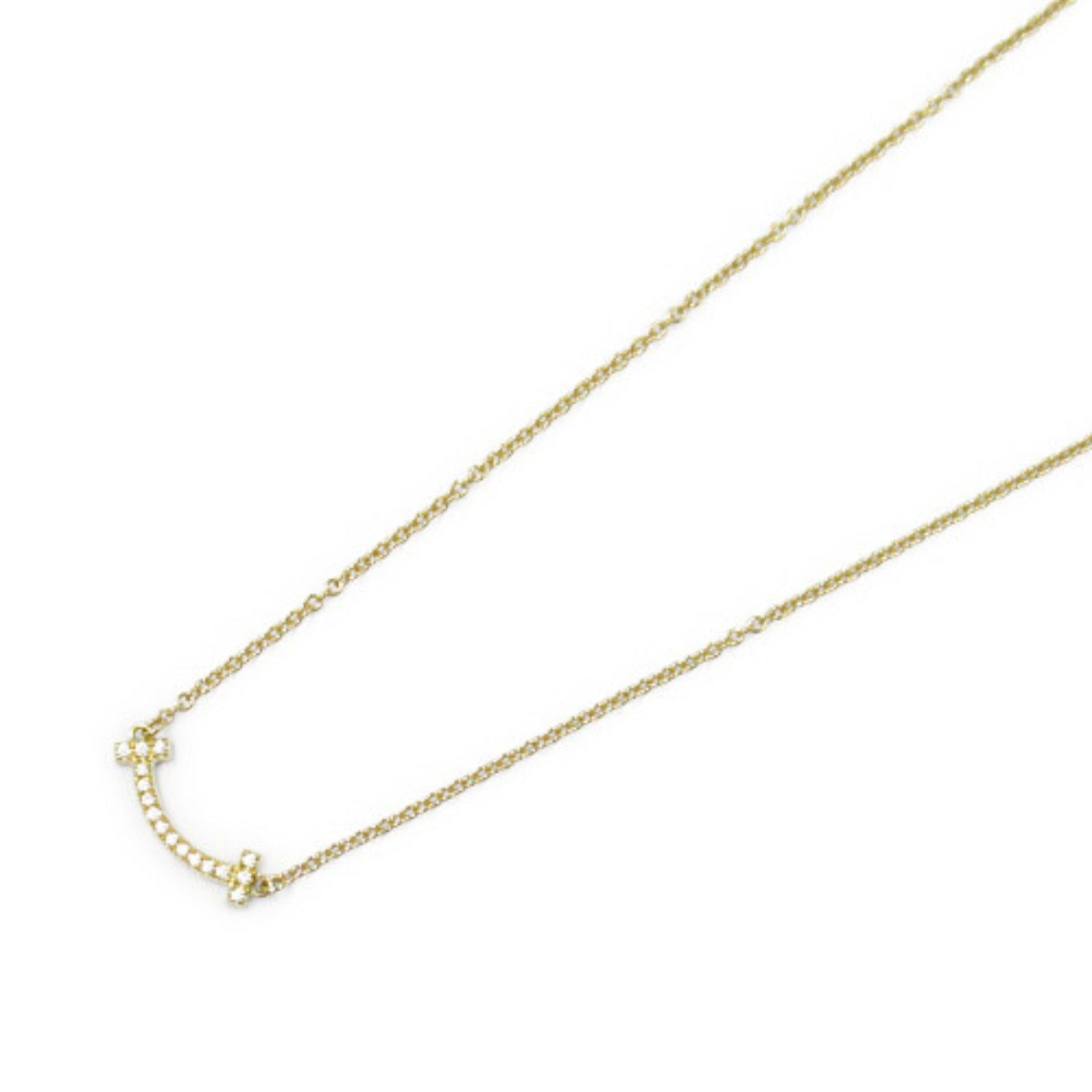 Tiffany & Co. Tiffany Co T-Smile Mini Diamond Necklace K18 (Yellow Gold) Clear Size ONE SIZE - 1 Thumbnail