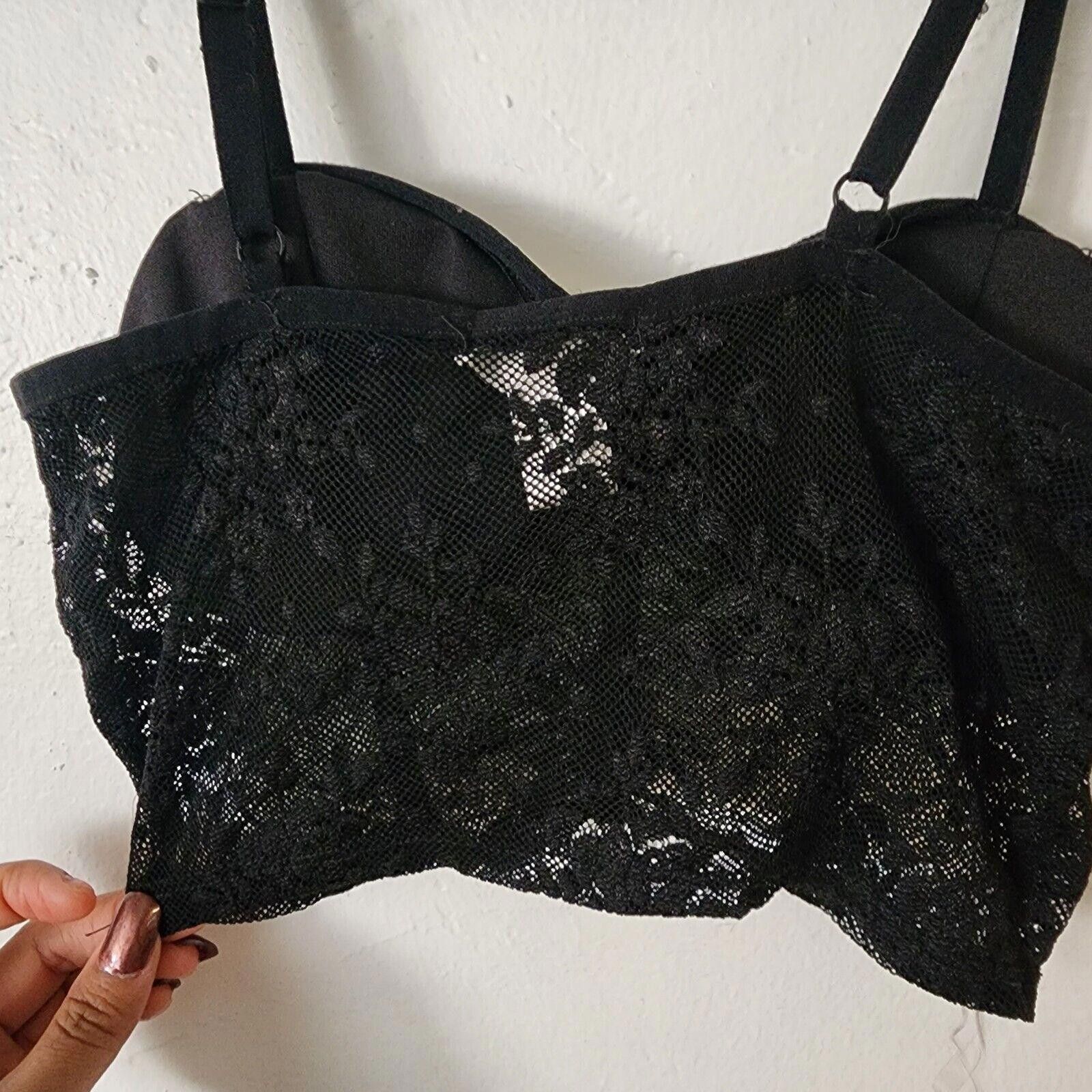 Other Bozzolo Bra Black Lace Underwire Crop Top Bohemian Goth Size ONE SIZE - 5 Thumbnail