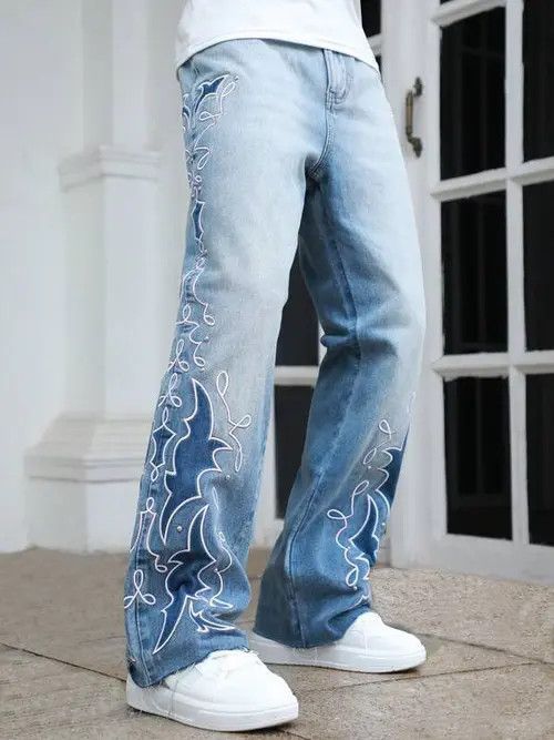 Jean VINTAGE denim jeans Y2K Straight RAP Size US 36 / EU 52 - 2 Thumbnail