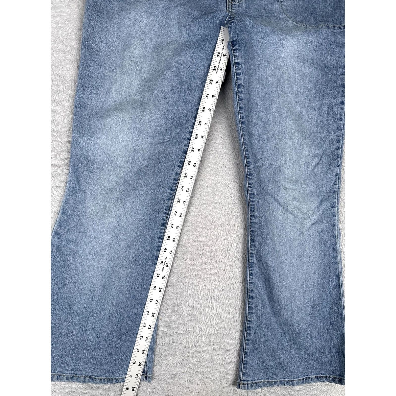Vintage Duplex Jeans Bootcut Womens 12P Blue Light Wash High Rise Stretch 32x28 Denim Size 34" / US 12 / IT 48 - 7 Thumbnail
