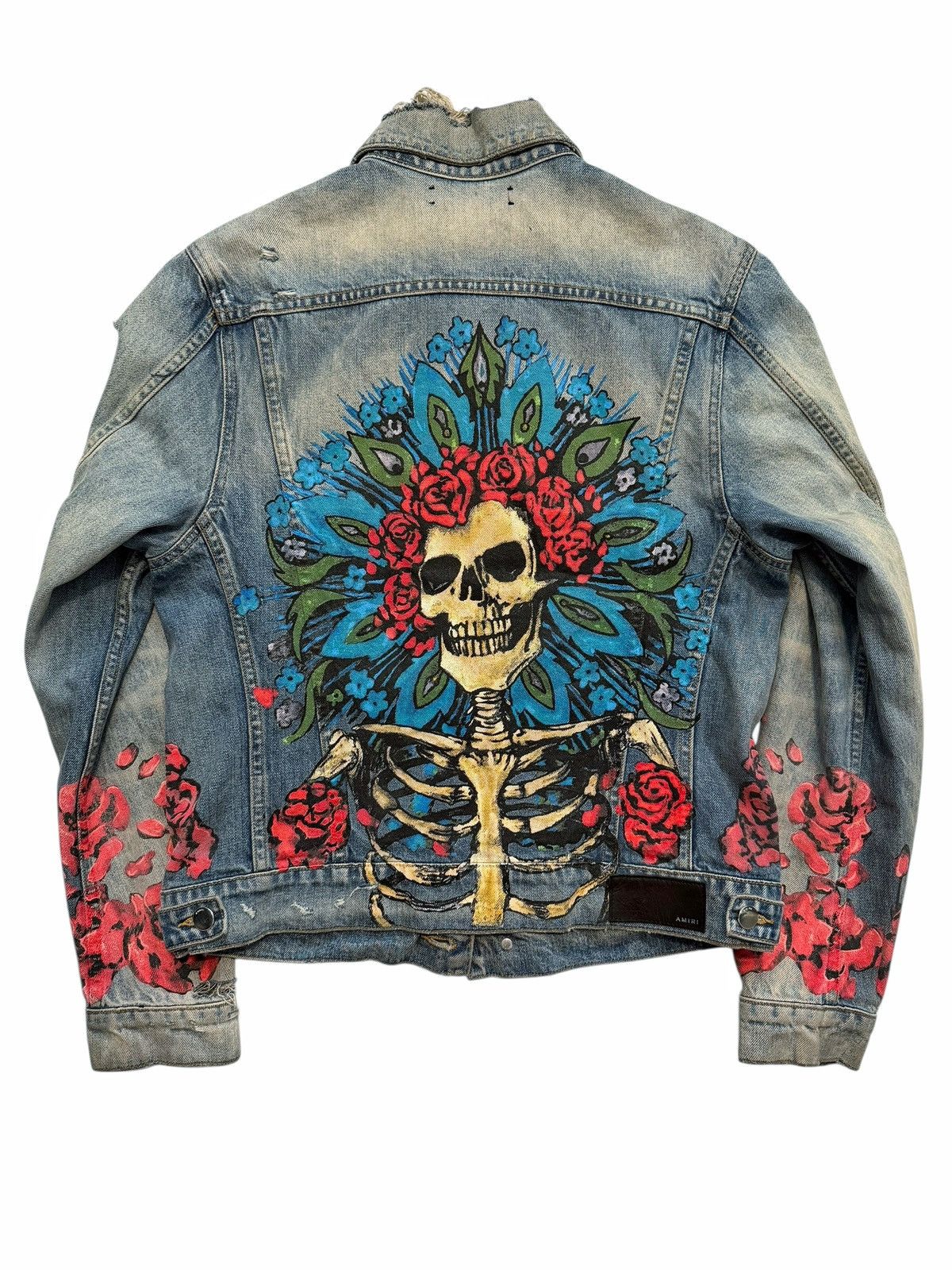 Amiri RARE Grateful Dead Distressed Denim Trucker Jacket Size US M / EU 48-50 / 2 - 1 Thumbnail
