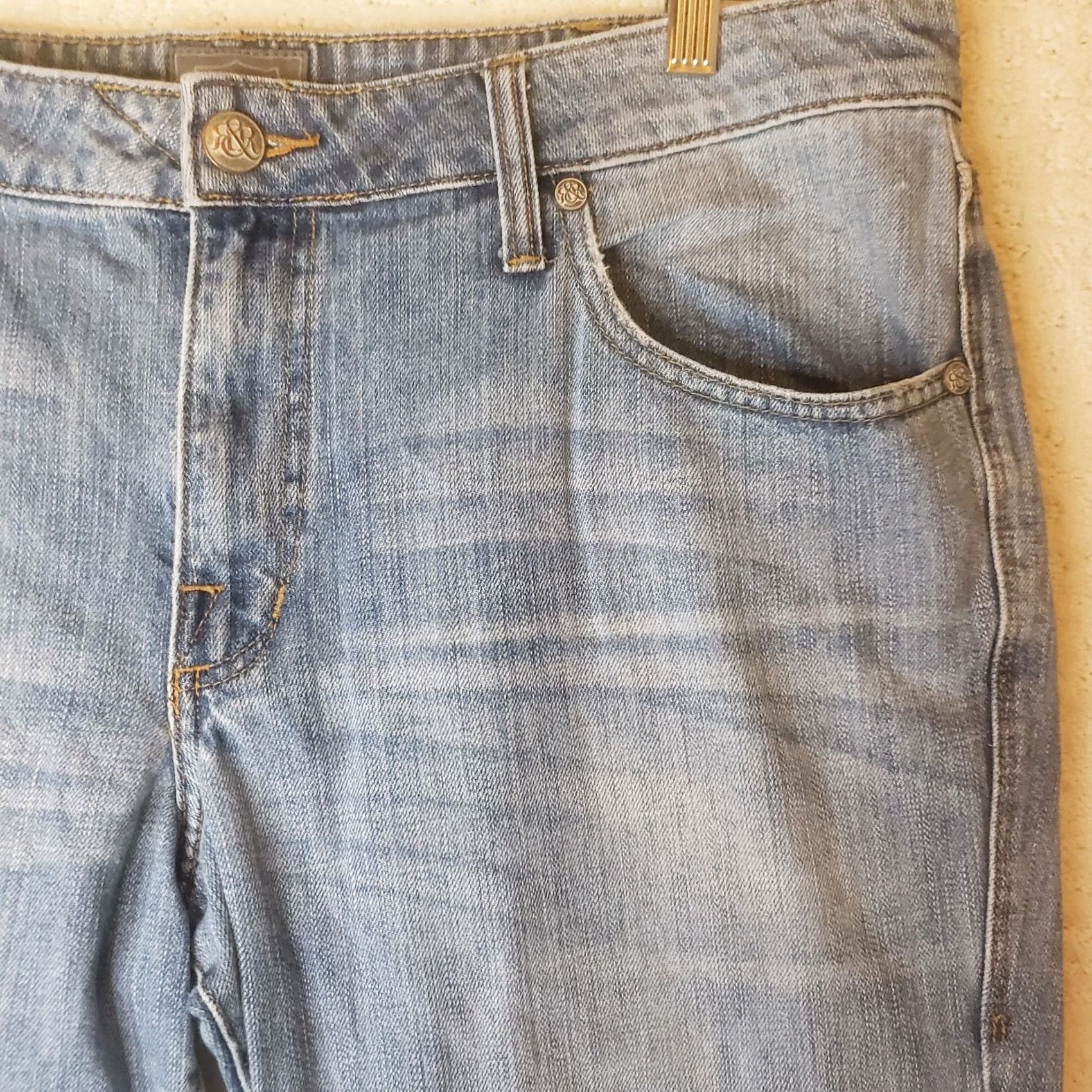 Vintage Rock & Republic Mens Jeans Boot Cut Blue 38x30 Button Fly Y2K Stiching Fading Size US 38 / EU 54 - 4 Thumbnail
