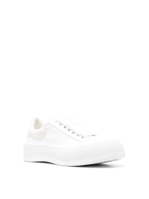 Alexander McQueen o1w1db10925 Deck Lace Up Plimsoll in White Size US 9.5 / IT 39.5 - 2 Thumbnail