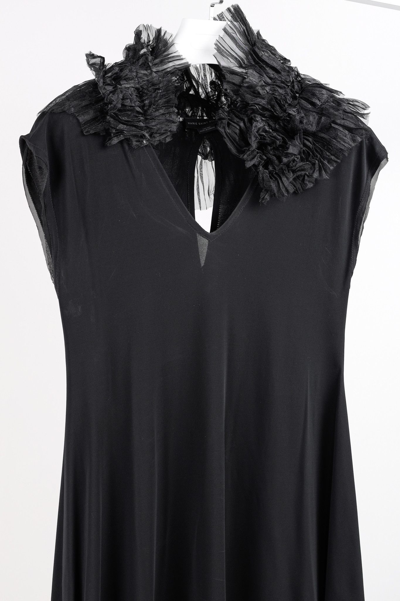 Marie Saint Pierre Marie Saint Pierre Ruffle Neck Asymmetrical Tulle Trim Dress Size M / US 6-8 / IT 42-44 - 3 Thumbnail