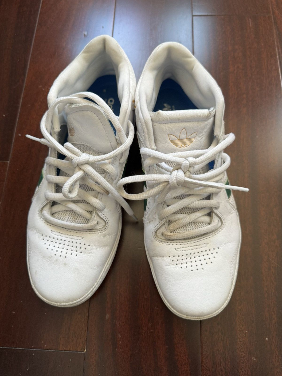 Adidas Adidas Tyshawn Low White & Green Shoes Size US 10 / EU 43 - 3 Thumbnail