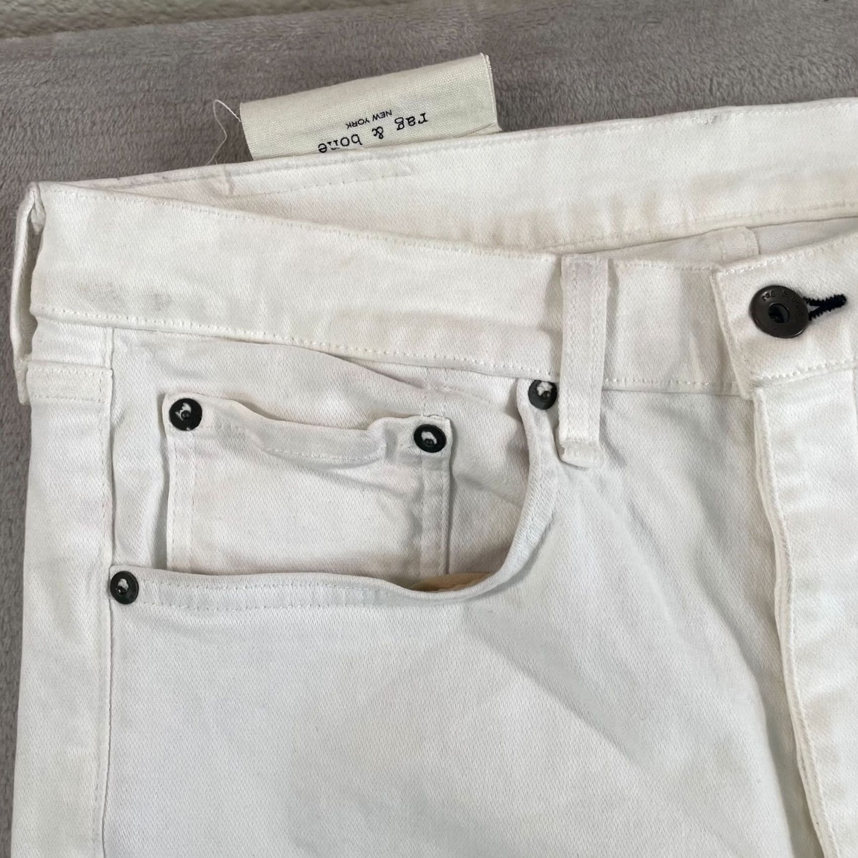 Rag & Bone Rag & Bone Jeans Men 33x34 White Button Fly Fit 1 Extra Slim NWT Size US 33 - 2 Thumbnail