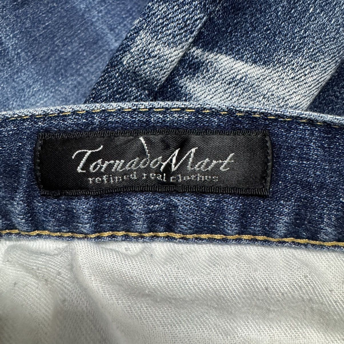 Tornado Mart Tornado Mart Acid Wash Denim Low Flare Jeans Size US 31 - 18 Thumbnail