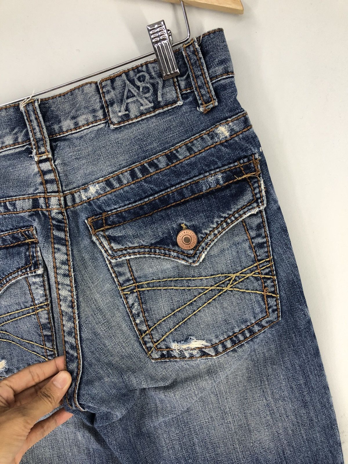 Aeropostale Vintage Aeropostale Driggs Slim Bootcut Distressed Jeans Size US 29 - 19 Thumbnail