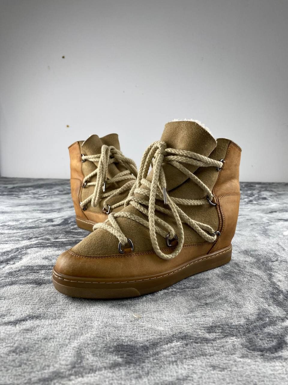 Isabel Marant Nowles Snow Boots Women Size 38 Beige