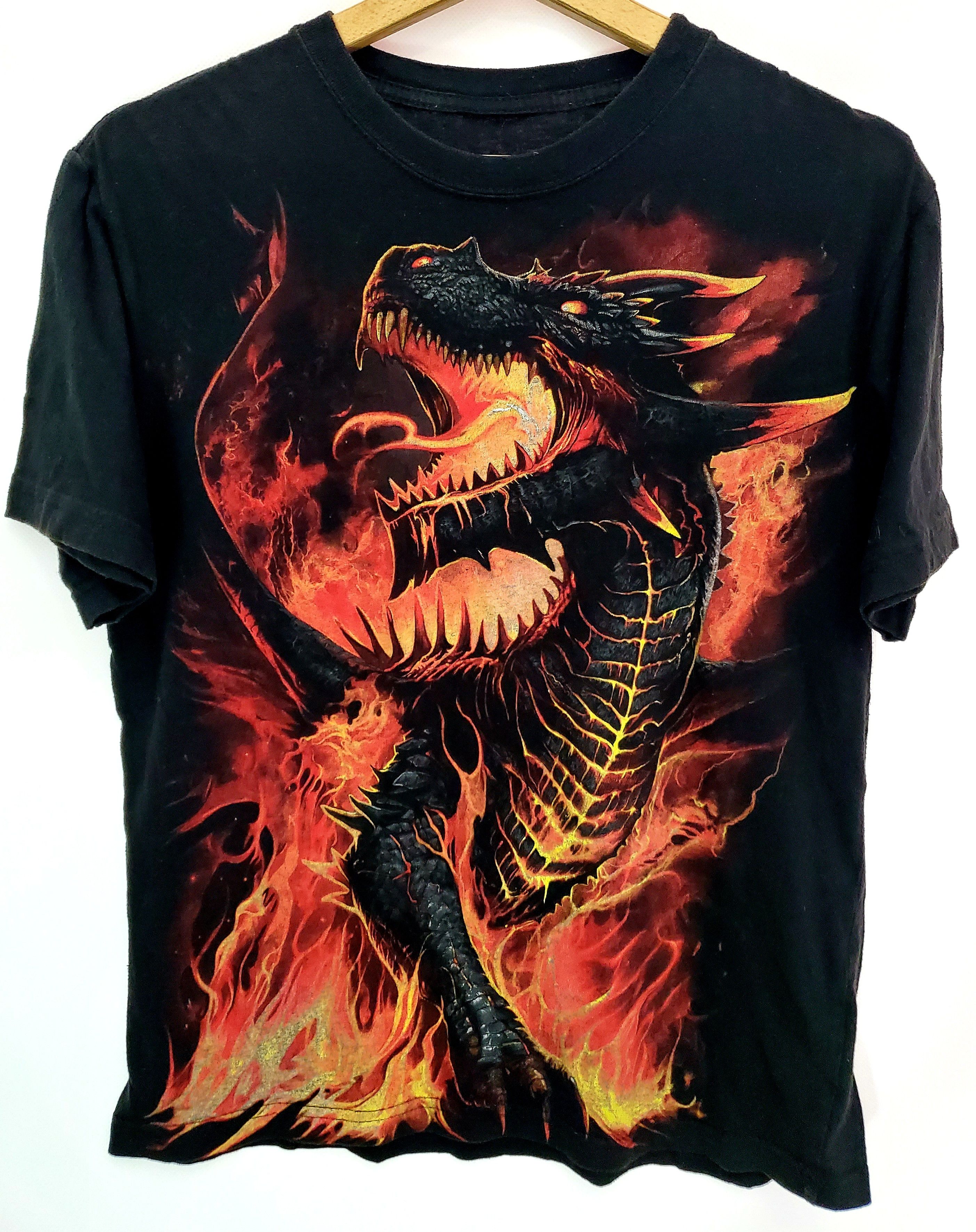 Band Tees × Vintage Vintage Y2k All Over Print Dragon Double Sided Graphic S Size US S / EU 44-46 / 1 - 1 Thumbnail