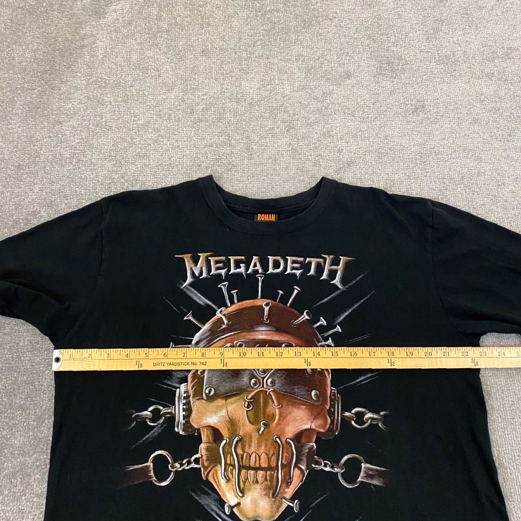 Vintage MEGADETH Shirt Mens 2XL Black Graphic Modern Tee Skull Band ROMAN Ticism S/S Size US XXL / EU 58 / 5 - 5 Thumbnail