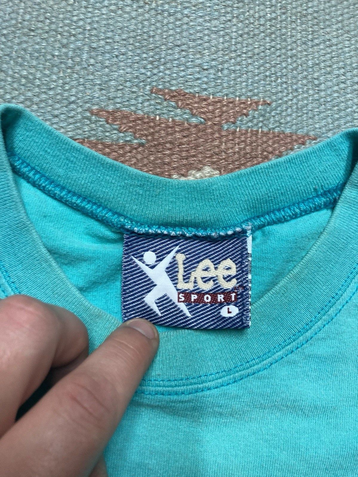 Lee × Vintage 90s lee sport blank t shirt teal Tiffany blue USA boxy large Size US L / EU 52-54 / 3 - 7 Thumbnail