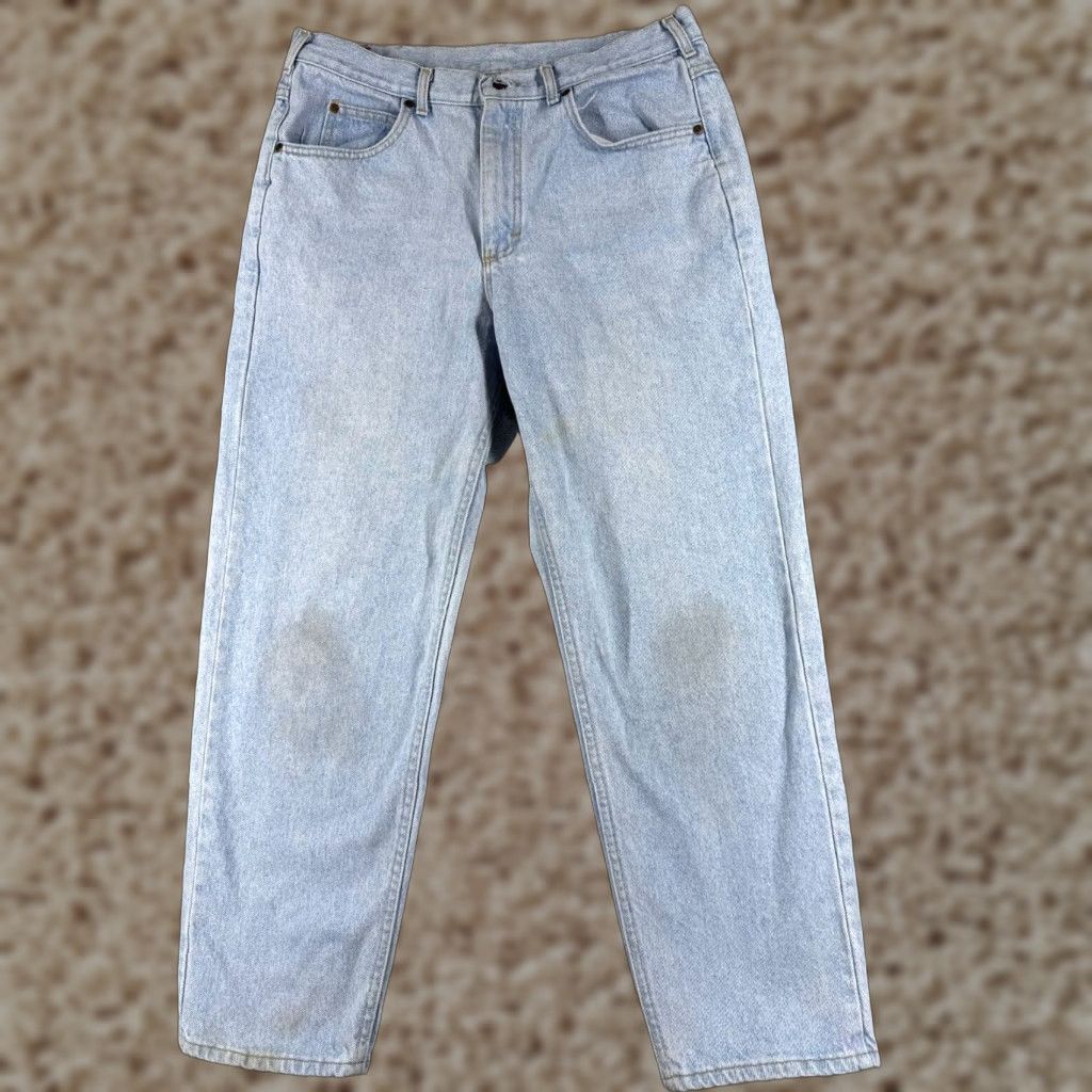 Lee VINTAGE Lee Jeans Adult 36 Blue Denim Straight Leg 5-Pocket Cotton Light Wash 28in Inseam Men Size US 36 / EU 52 - 1 Thumbnail
