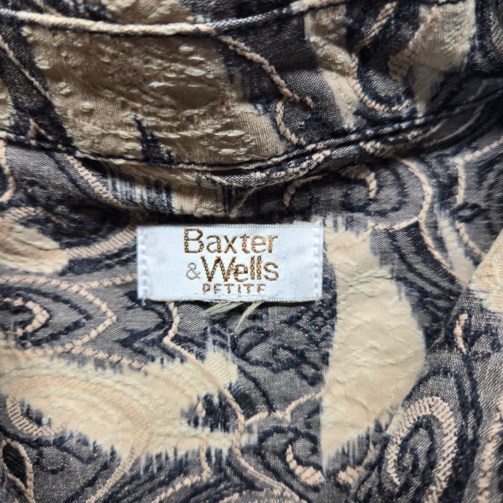 Vintage Baxter & Wells Coat Blouse Button-Up Long Sleeve Women PXL Petite Brown Mens??? Size XL / US 12-14 / IT 48-50 - 3 Thumbnail