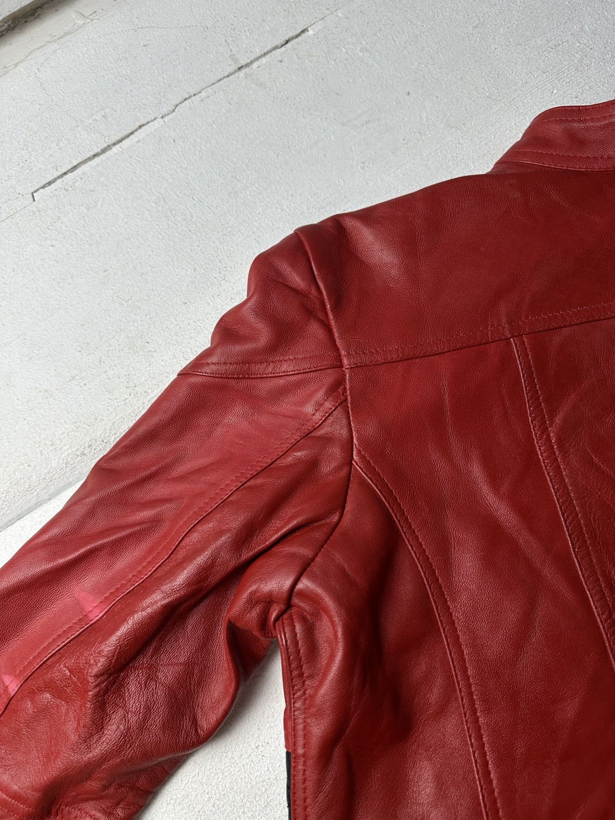 Other 🚨Y2K RICK OWENS TYPE DIRTY SLIM FIT ZIP LEATHER JACKET Size M / US 6-8 / IT 42-44 - 12 Thumbnail