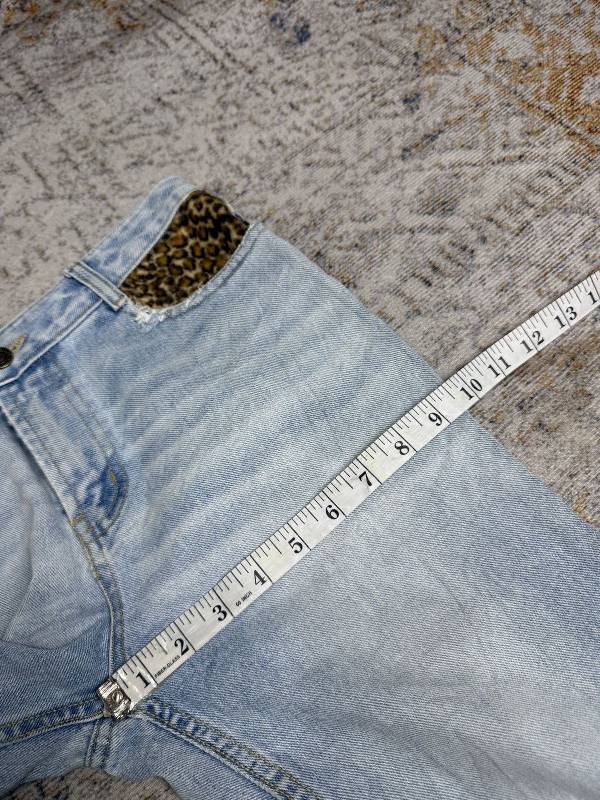 Tornado Mart Jassie y2k style leopard petern pocket denim pants Size US 29 - 11 Thumbnail