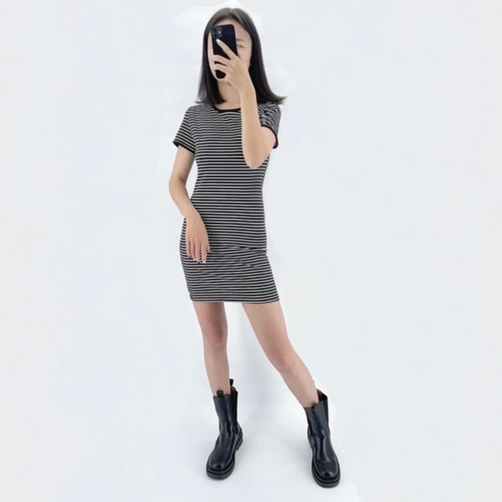 Designer Striped Mini Dress NWT Size M / US 6-8 / IT 42-44 - 4 Thumbnail
