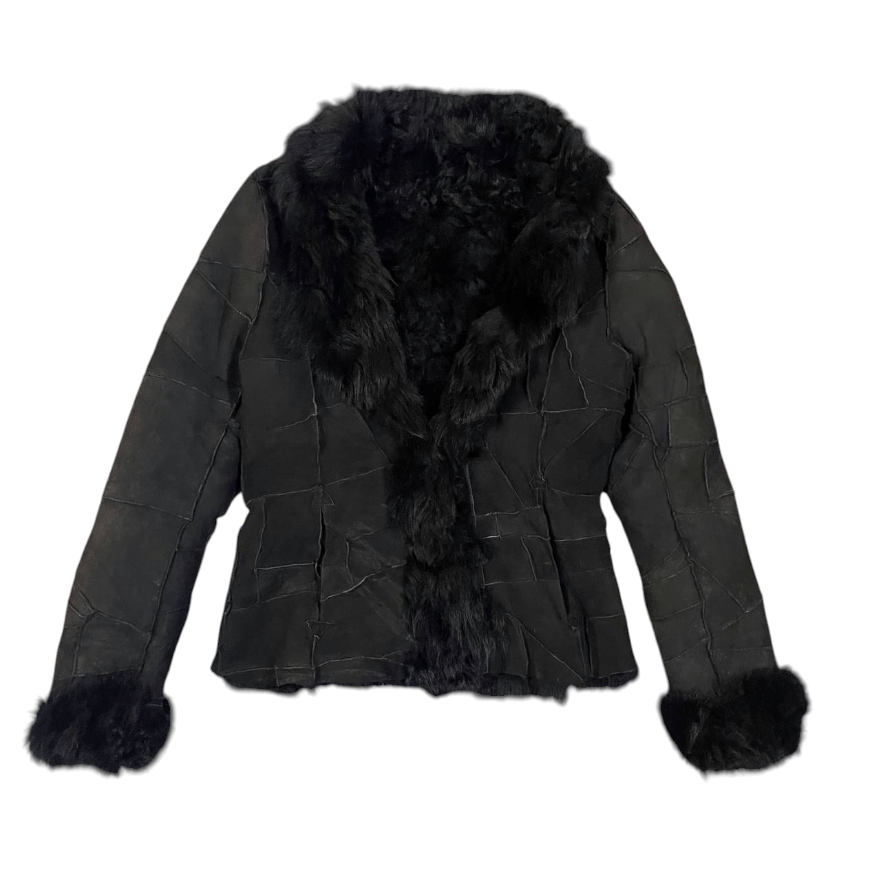Issey Miyake Inspired Patchwork Leather Fur Jacket