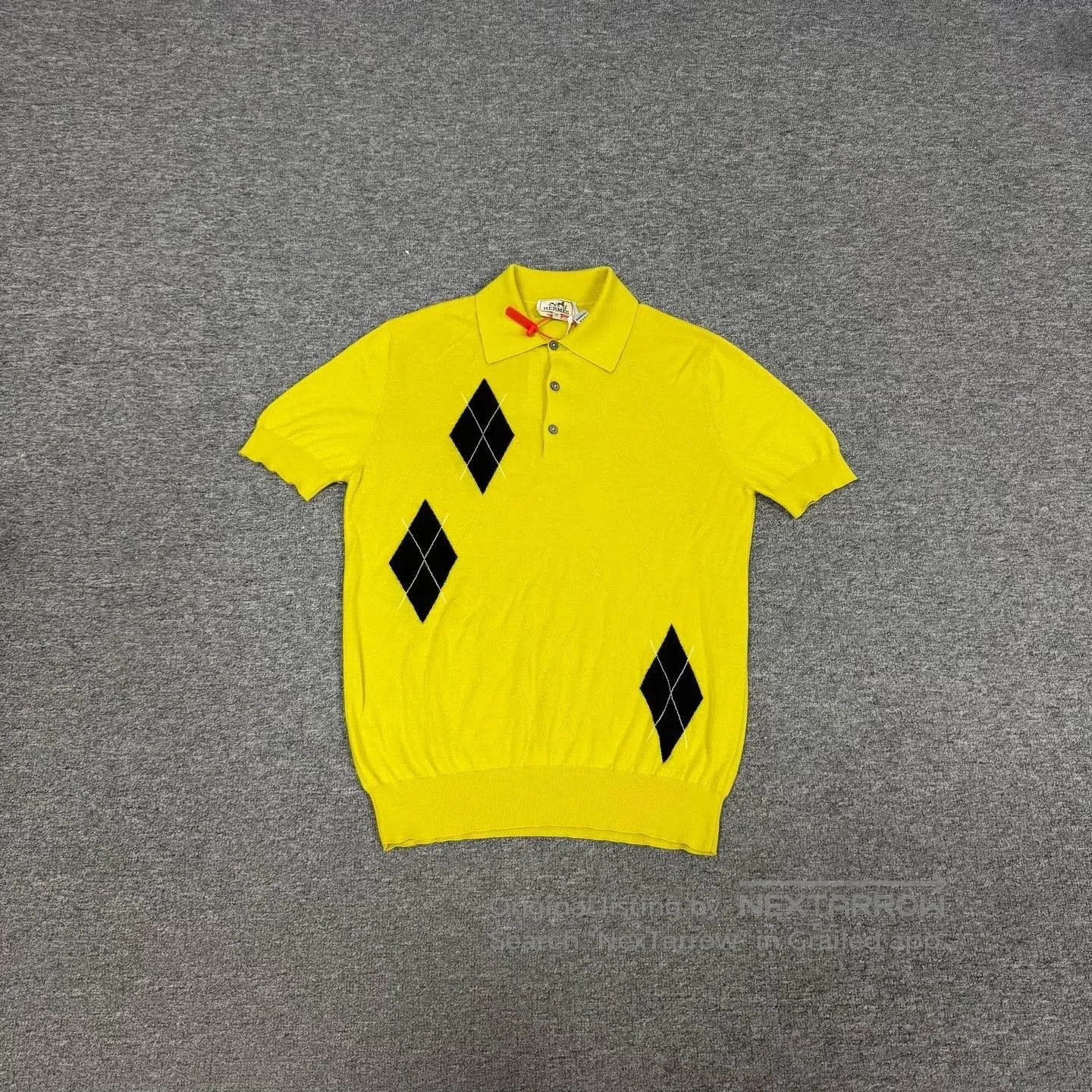 Hermes Hermes Yellow Diamond Pattern Cashmere Polo. Size US M / EU 48-50 / 2 - 1 Thumbnail