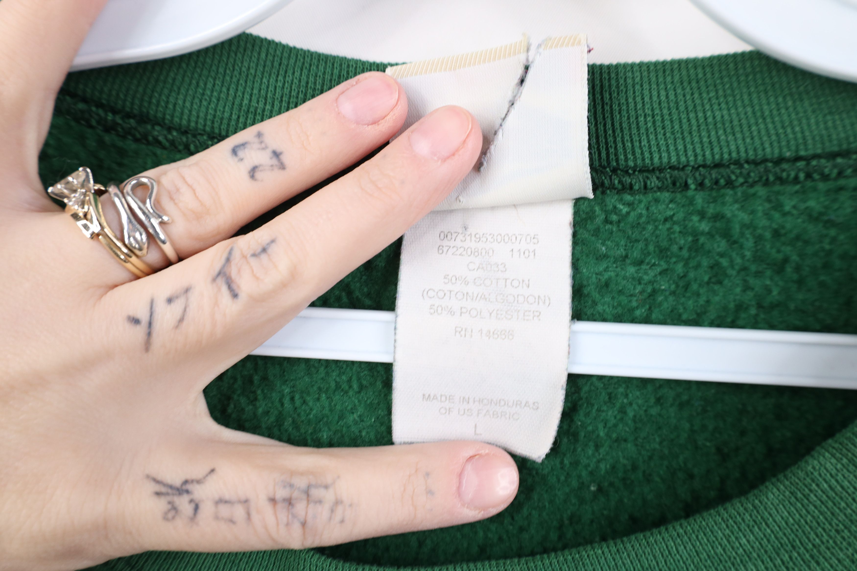 Vintage Vintage 90s Streetwear Blank Crewneck Sweatshirt Green Size US L / EU 52-54 / 3 - 13 Thumbnail