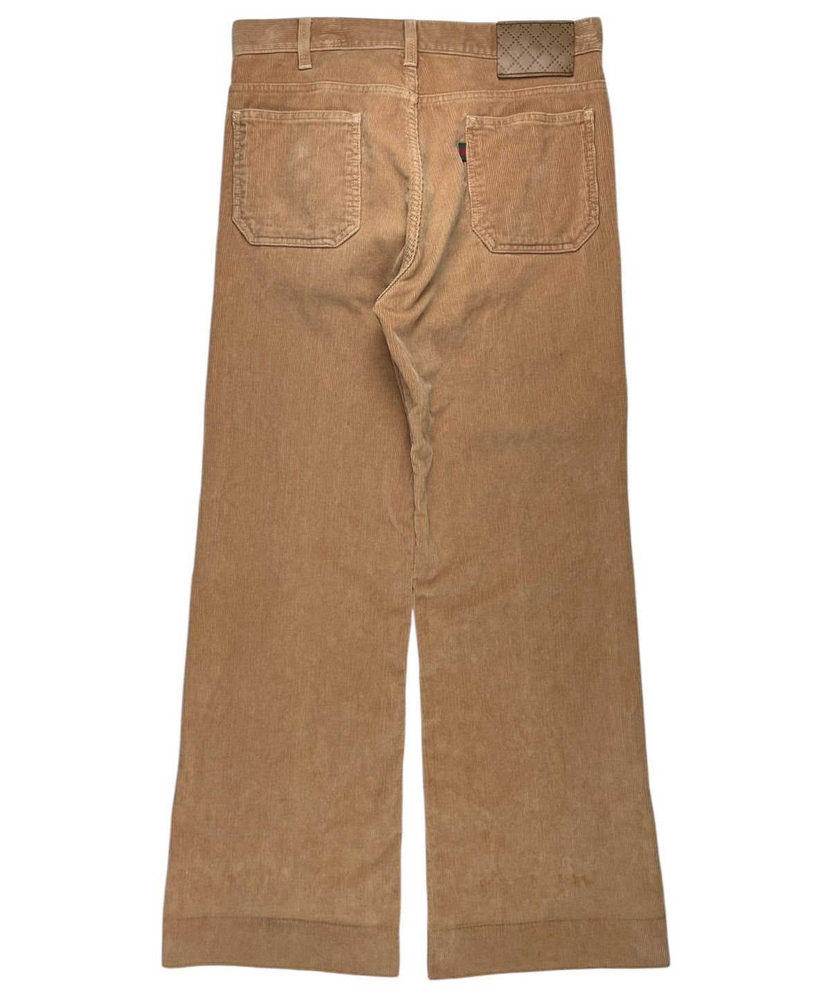 Gucci Gucci Tom Ford Leather Patch Wide Leg Flared Corduroy Jeans Size US 30 / EU 46 - 2 Thumbnail