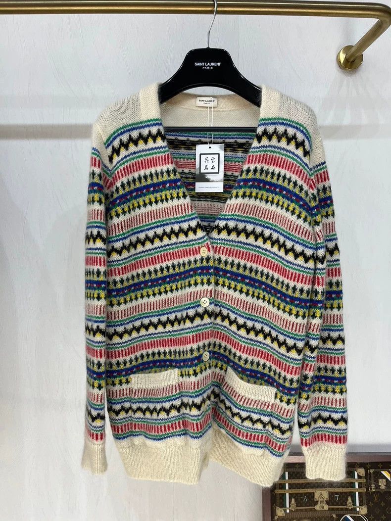 Saint Laurent Paris saint laurent patterned cardigan with buttons-2507 Size US XS / EU 42 / 0 - 1 Thumbnail