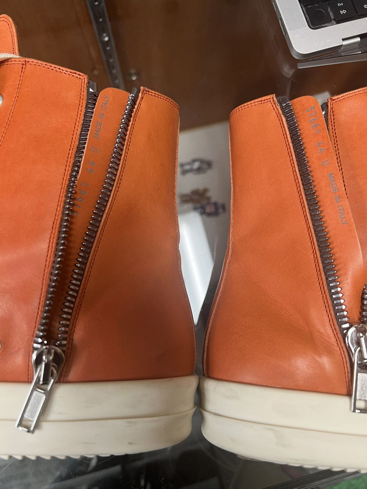 Rick Owens Preowned Rick Owens Fogachine Hi-Top ‘Orange’ Size US 11 / EU 44 - 6 Thumbnail
