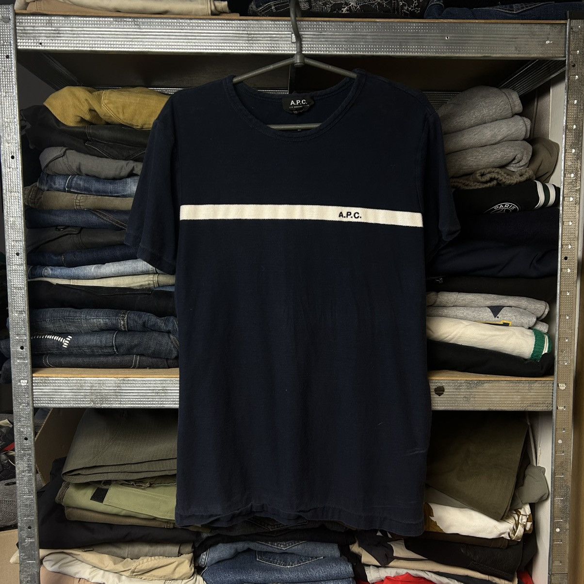 A.P.C. Luxury A.P.C small logo designer streetwear opium tee Size US XL / EU 56 / 4 - 1 Thumbnail