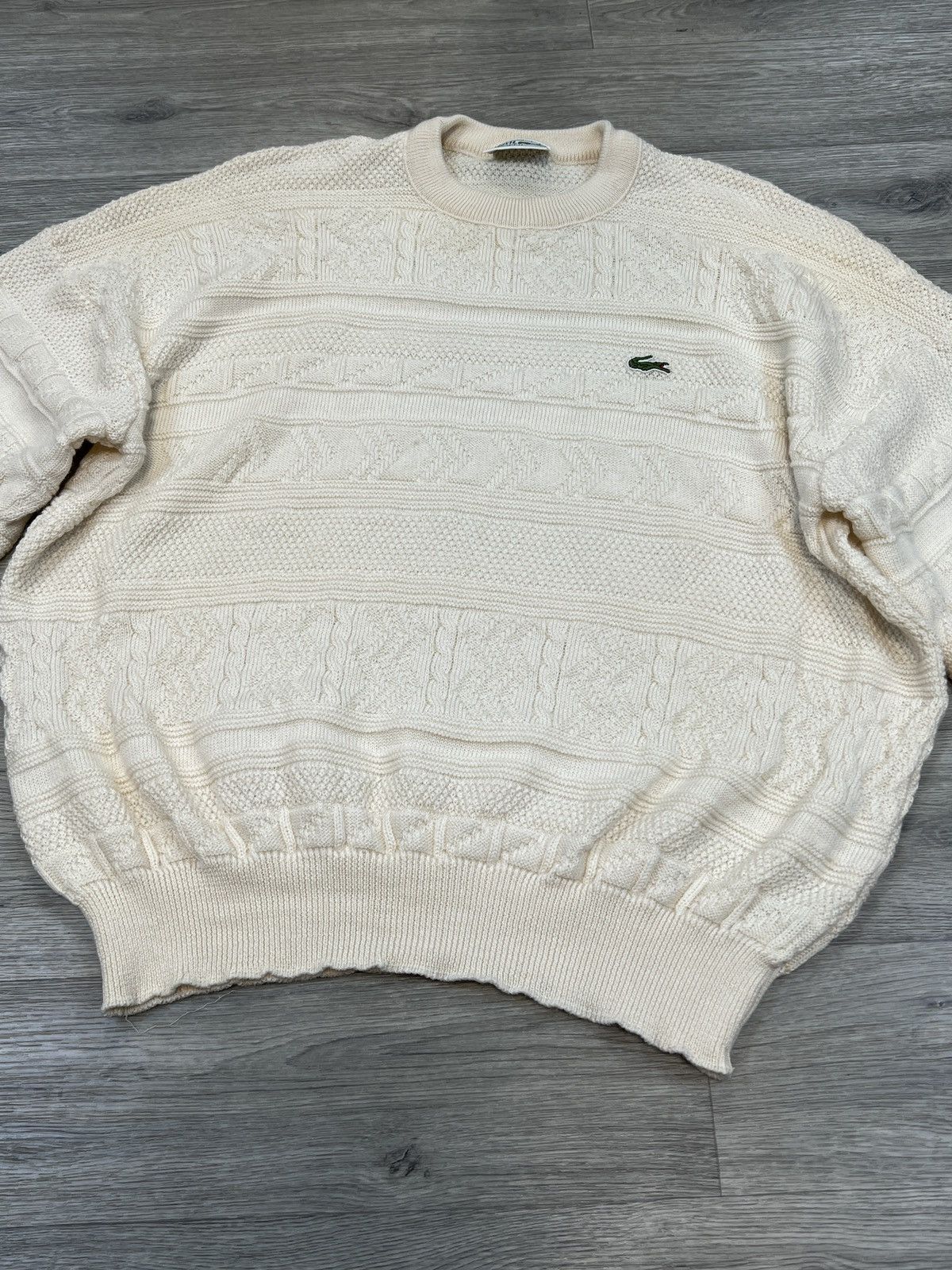 Lacoste Vintage 90s Lacoste Wool acryl Knit yellow Sweater Size US XL / EU 56 / 4 - 4 Thumbnail