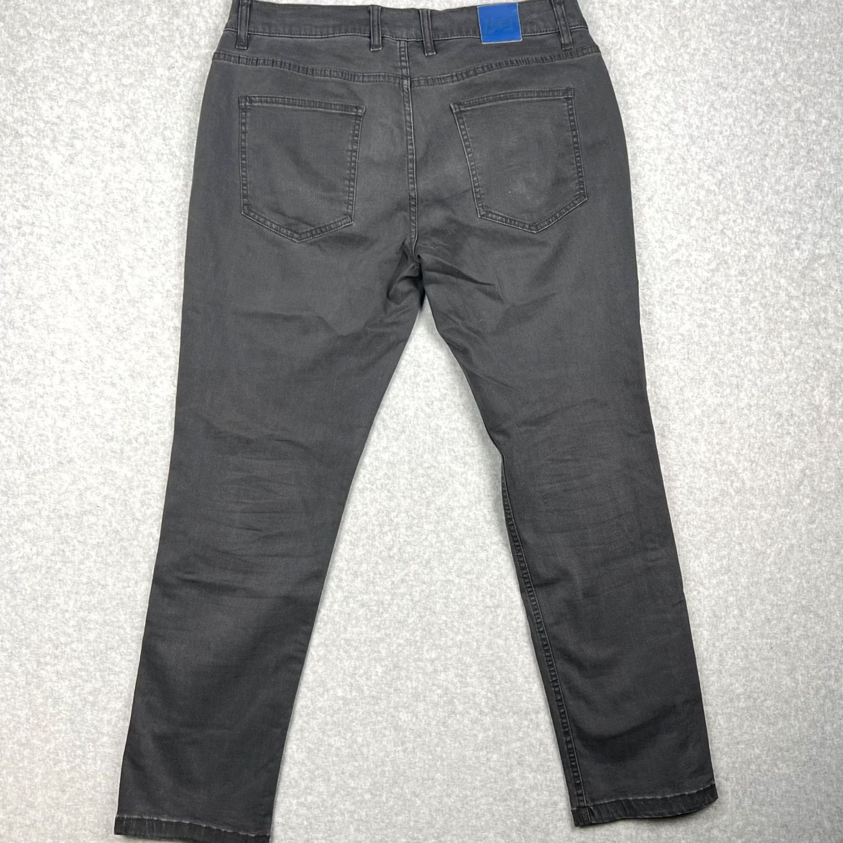 Denime Mugsy Willys Slim Fit Jeans Mens 33x30 Grey Cotton Stretch Denim Pants Size US 33 - 2 Thumbnail