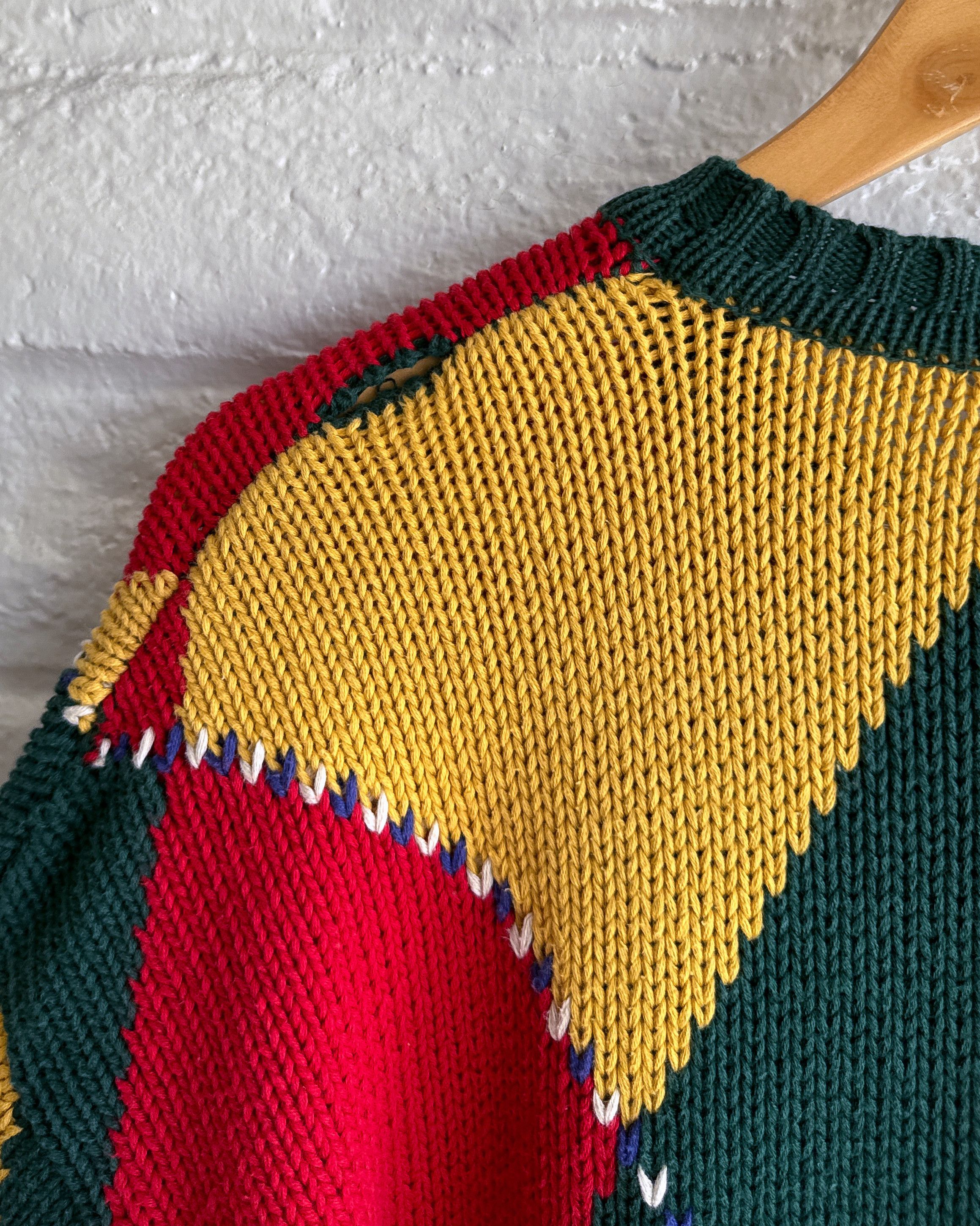 Vintage Vintage 90s Kenneth Gordon Argyle Grandpa Knit Sweater Large Size US L / EU 52-54 / 3 - 4 Thumbnail