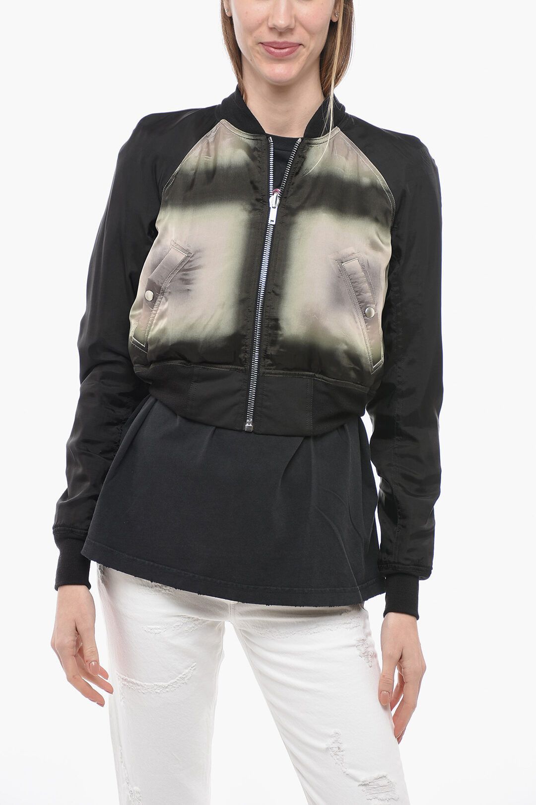Rick Owens og1mm0724 Cropped Fit Reversible Bomber Jacket in Black Size M / US 6-8 / IT 42-44 - 4 Thumbnail