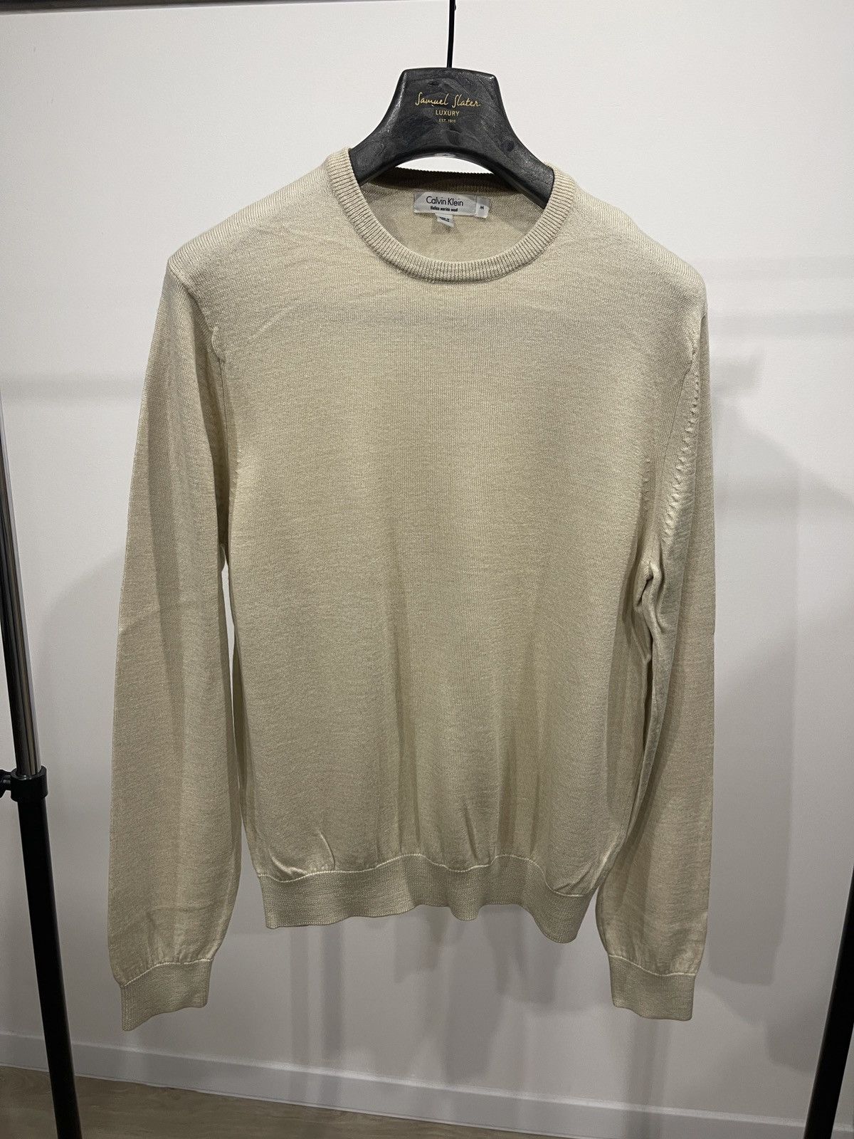 Calvin Klein Light beige wool sweater calvin klein jumper m Size US M / EU 48-50 / 2 - 10 Thumbnail