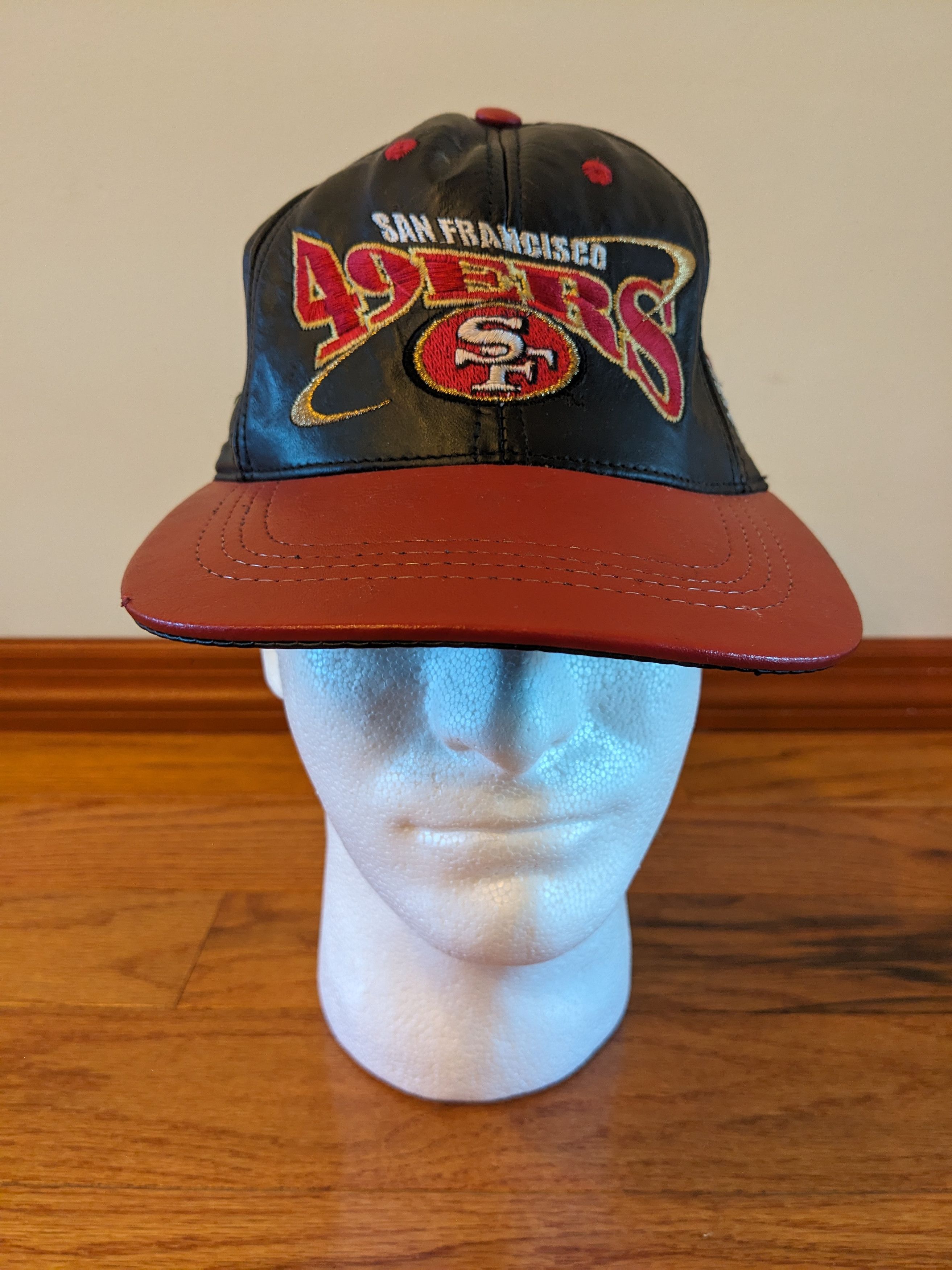 NFL × Vintage Vintage San Francisco 49ers NFL Football Leather Hat Size ONE SIZE - 1 Thumbnail