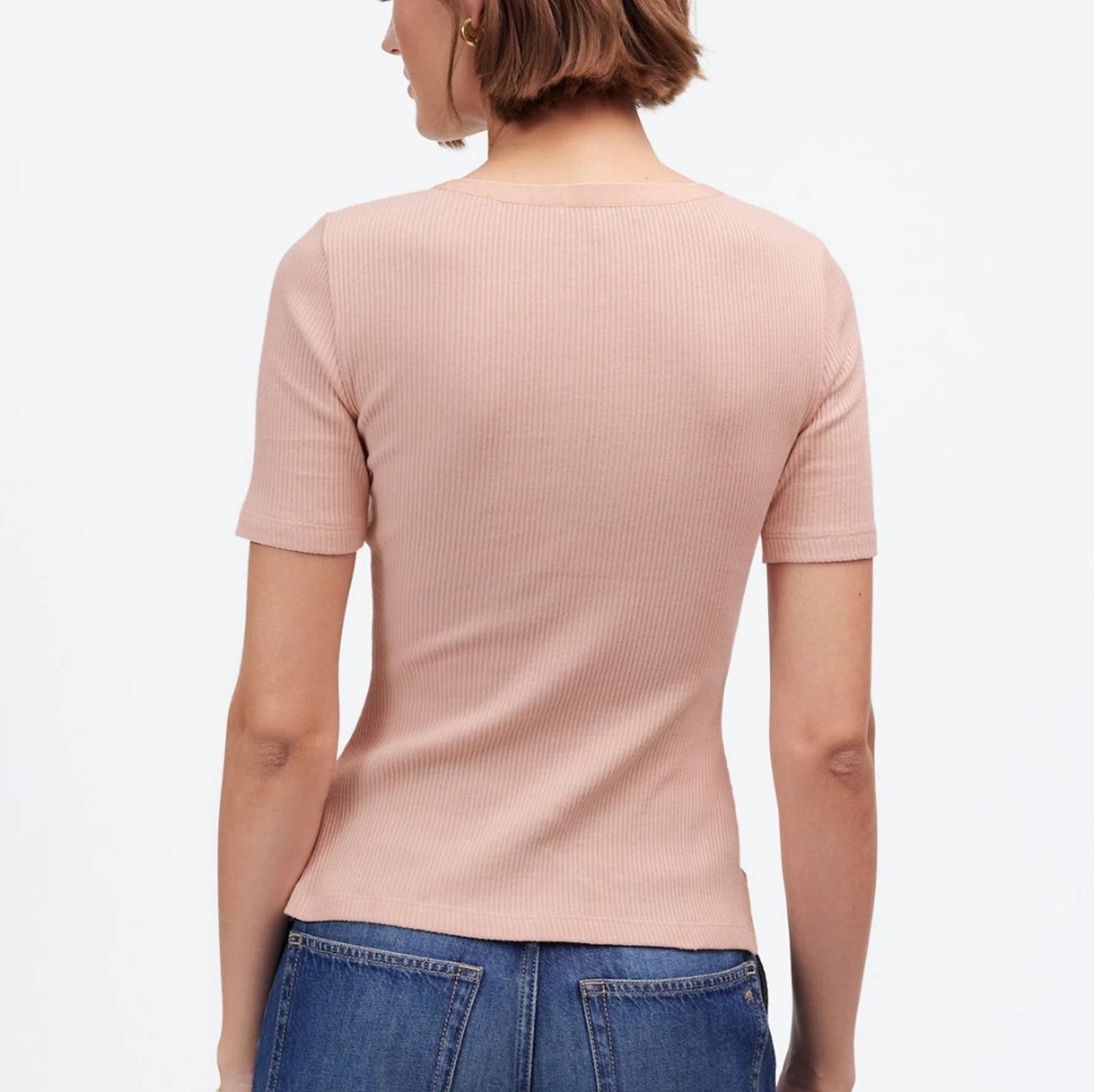 Madewell Madewell Ribbed Lace-Up Short-Sleeve Tee Size S / US 4 / IT 40 - 2 Thumbnail