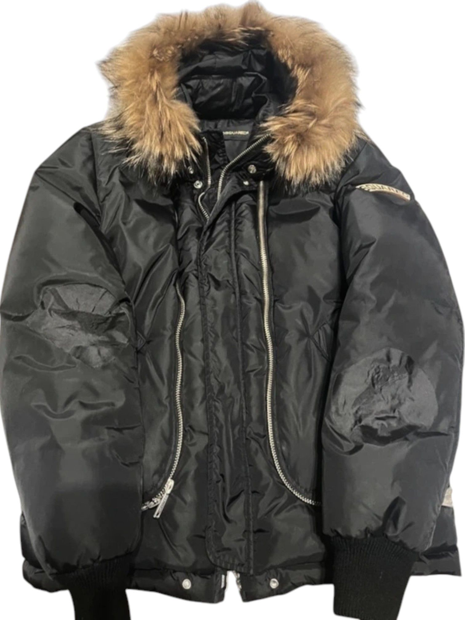 Dsquared2 Dsquared² Black Down Jacket w/ Murmasky Fur c. 2000s Size US XL / EU 56 / 4 - 1 Thumbnail