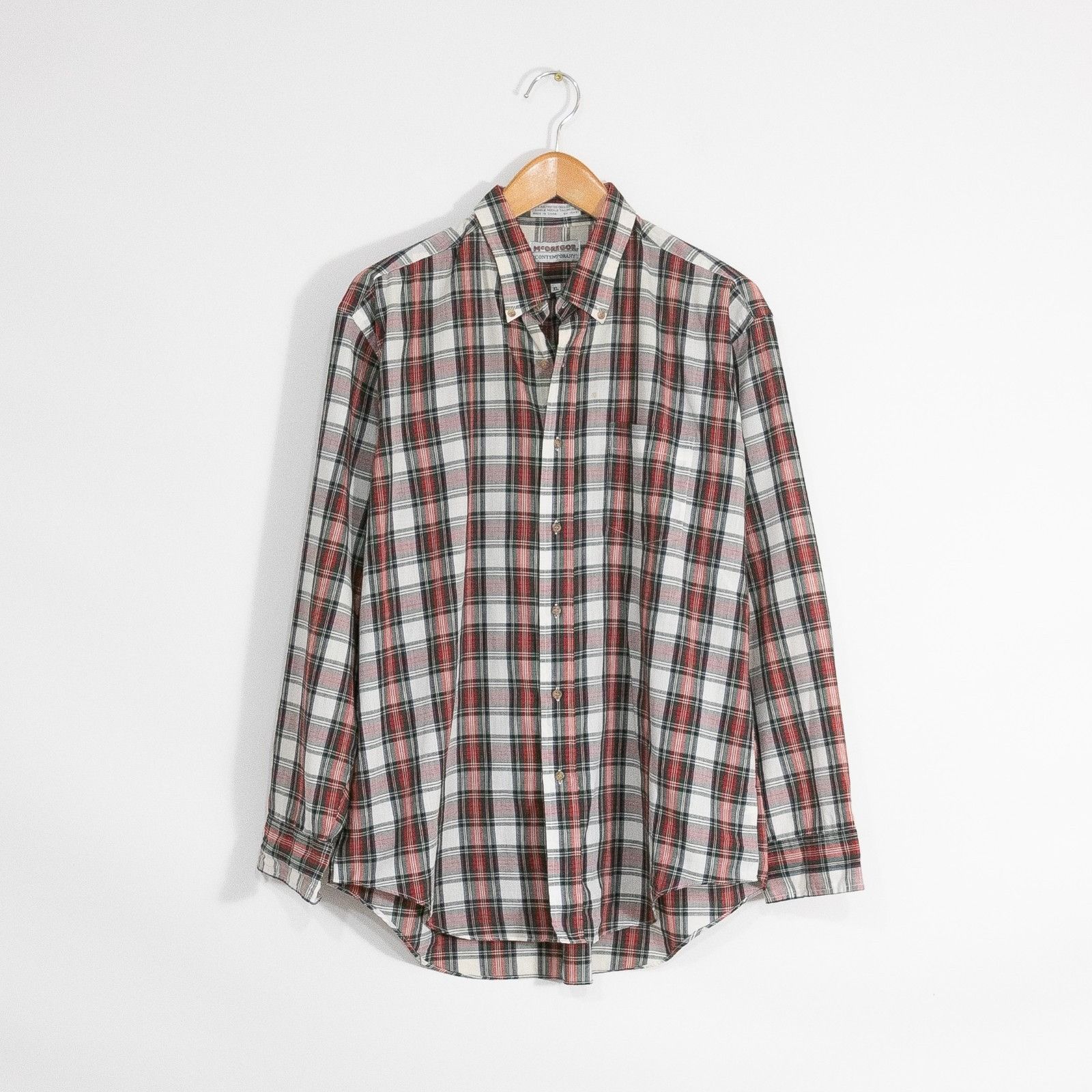 McGregor Vintage 90s McGregor Plaid Button Up Shirt Mens XL Oxford Size US XL / EU 56 / 4 - 1 Thumbnail