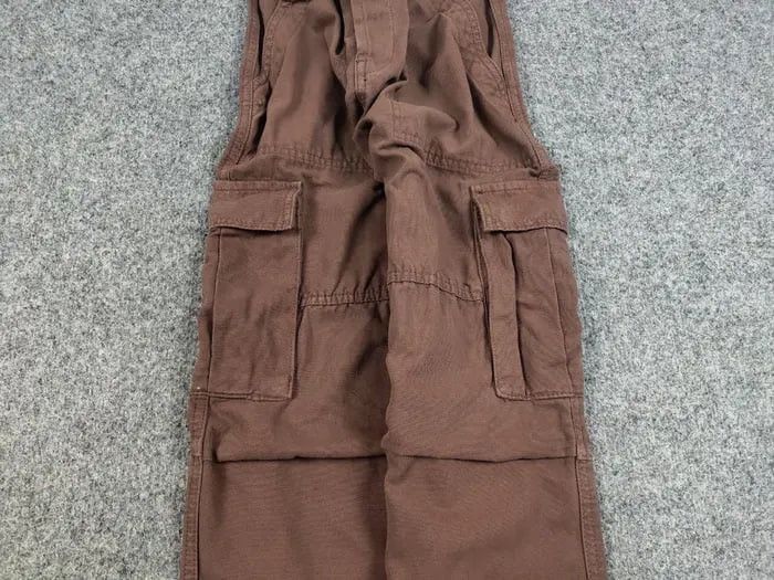 Japanese Brand Vintage 90s Japanese Brown Cargo canvas Pants Y2K Hype Style Size US 30 / EU 46 - 8 Thumbnail