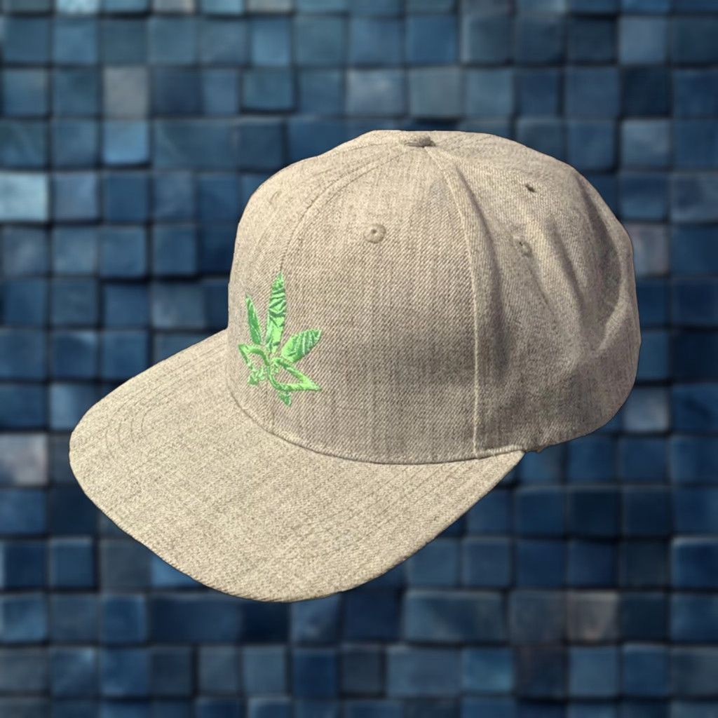 Vintage Wynn Headwear Baseball Cap Heather Gray Flat Bill Adjustable Weed Theme Cap Mens Adjustable Gray 420 Pride Baseball Cap Size ONE SIZE - 1 Thumbnail