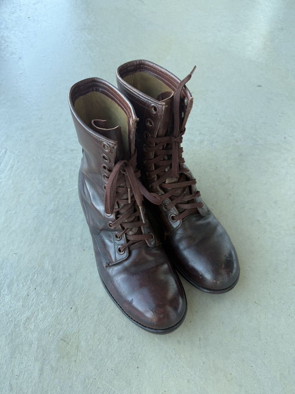 Vintage Vintage Military Brown Leather Round Toe Combat Boots Size US 8 / EU 41 - 3 Thumbnail