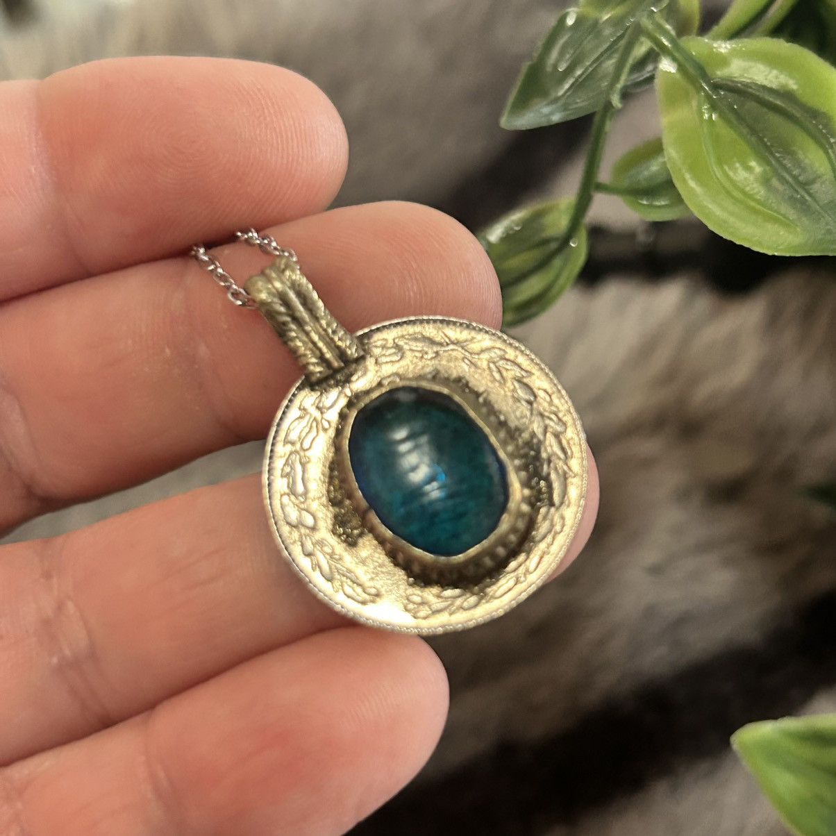 Handmade Handcrafted vintage cabochon glass coin pendant necklace Size ONE SIZE - 1 Thumbnail